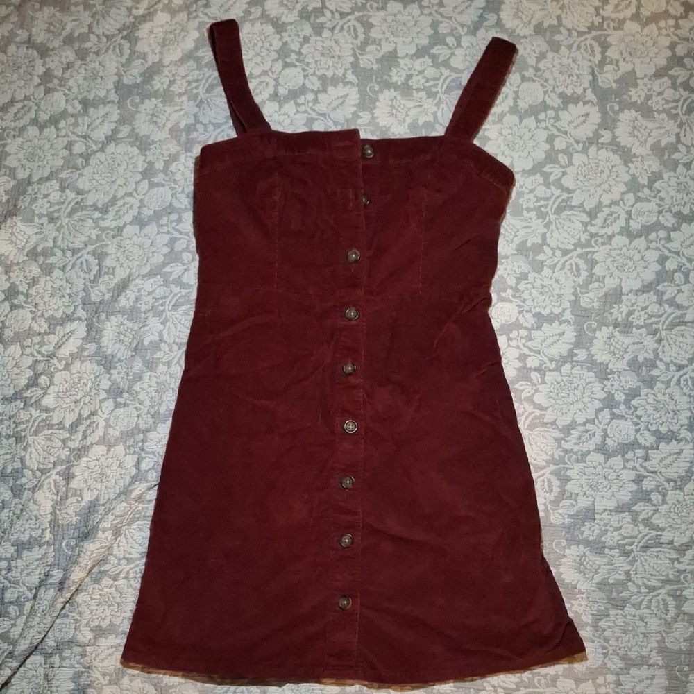 Hollister Burgundy Corduroy Dress